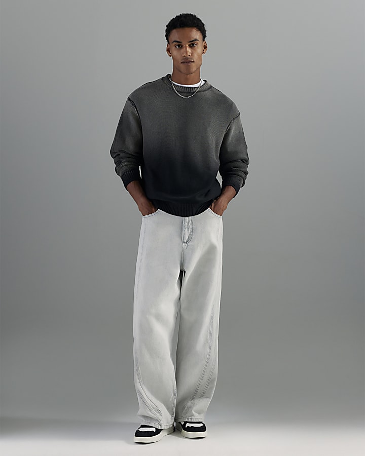 Grey Super Baggy Jeans