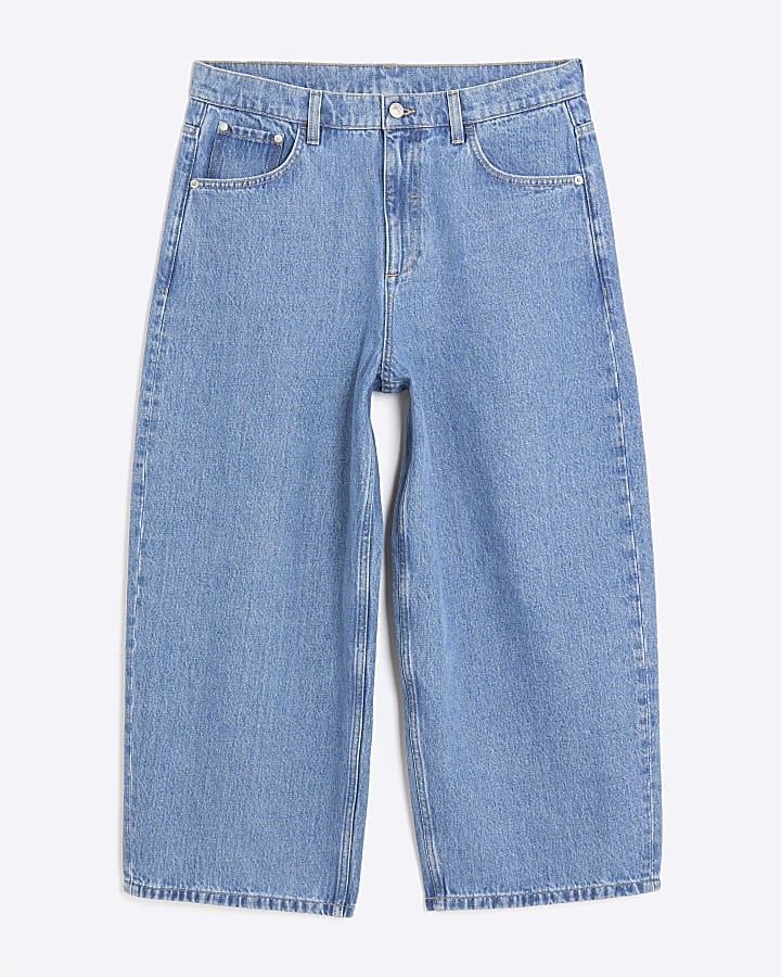 Blue Barrel Leg Jeans