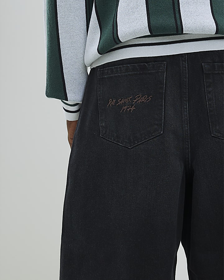 Black Barrel Leg Jeans