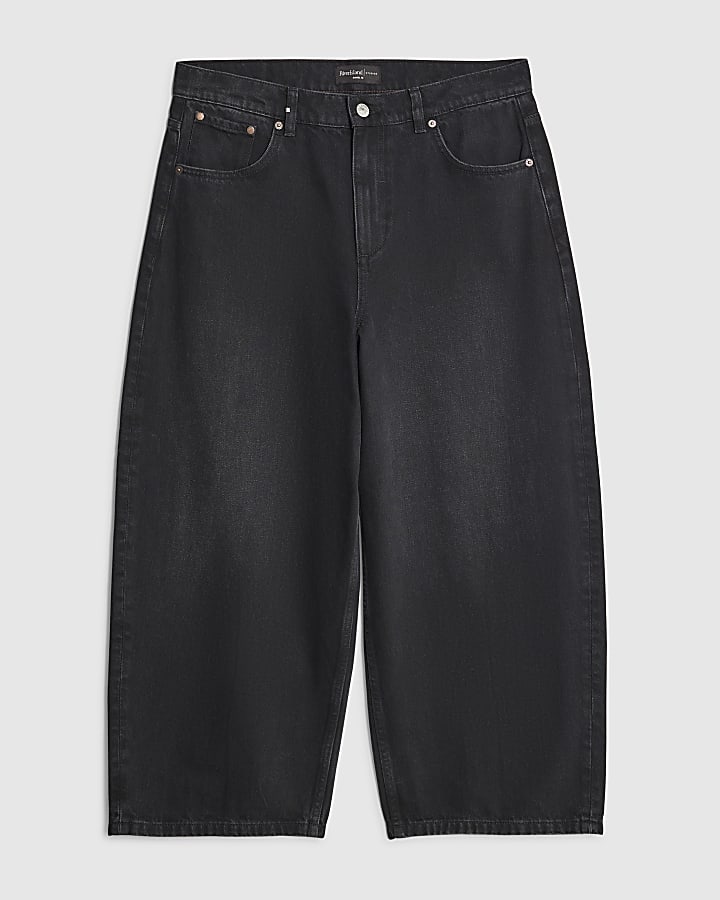 Black Barrel Leg Jeans