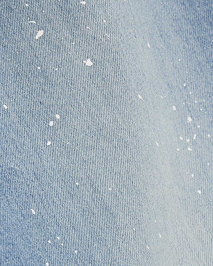 Blue Paint Splat Straight Jeans