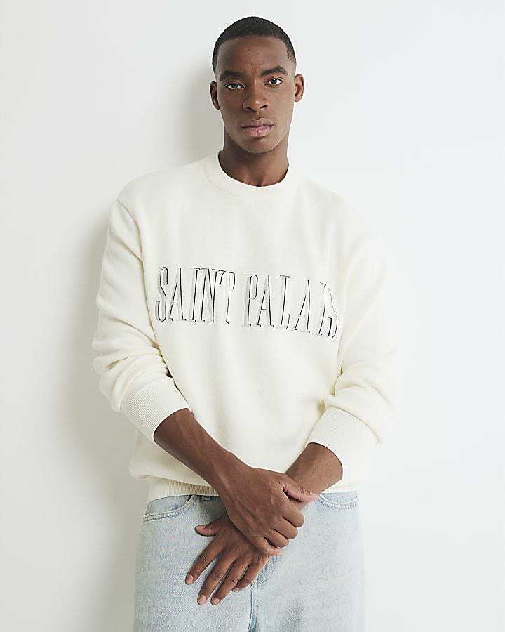 Cream Regular Fit Saint Palais Sweatshirt