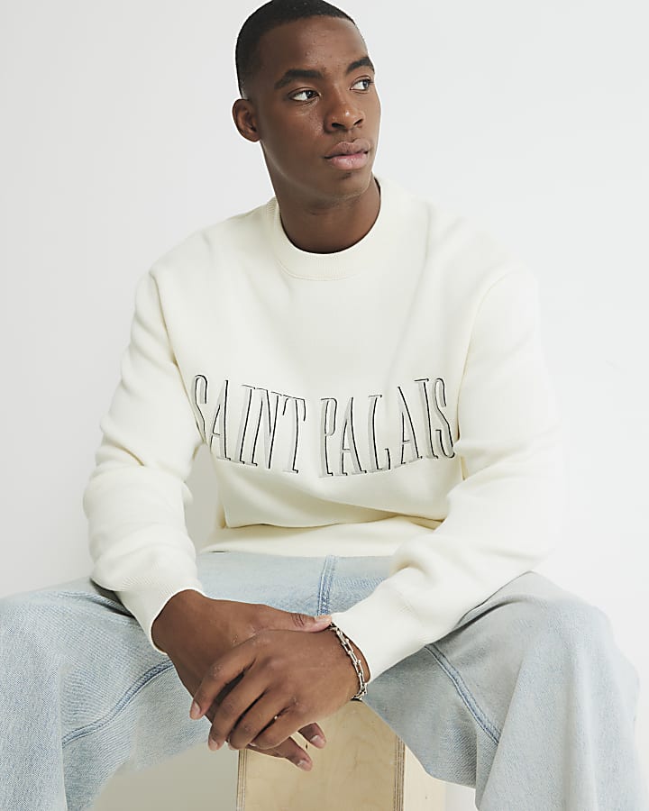 Cream Regular Fit Saint Palais Sweatshirt