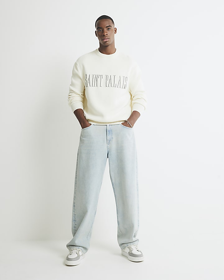Cream Regular Fit Saint Palais Sweatshirt