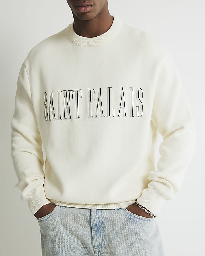 Cream Regular Fit Saint Palais Sweatshirt