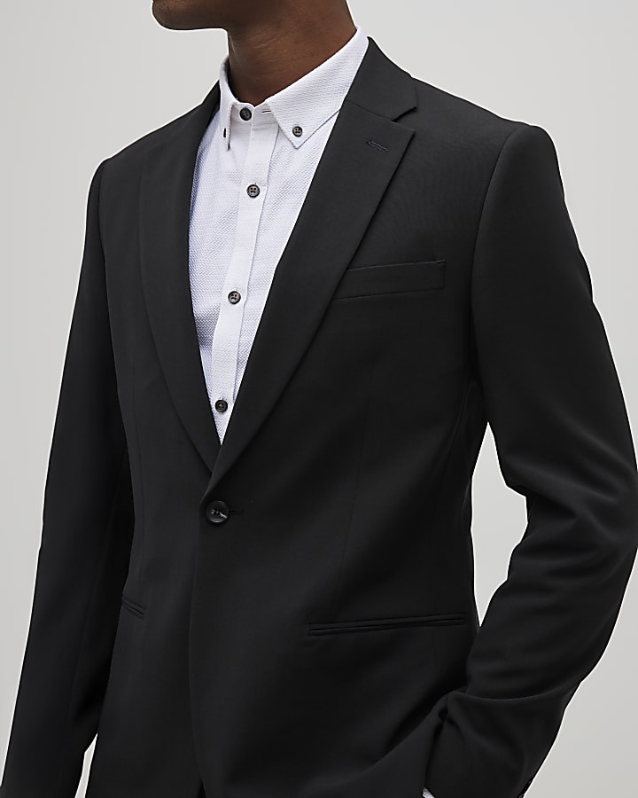 Black Skinny Fit Suit Jacket