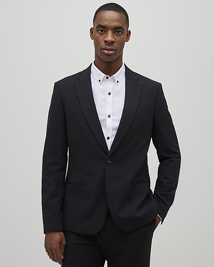 Black Skinny Fit Suit Jacket