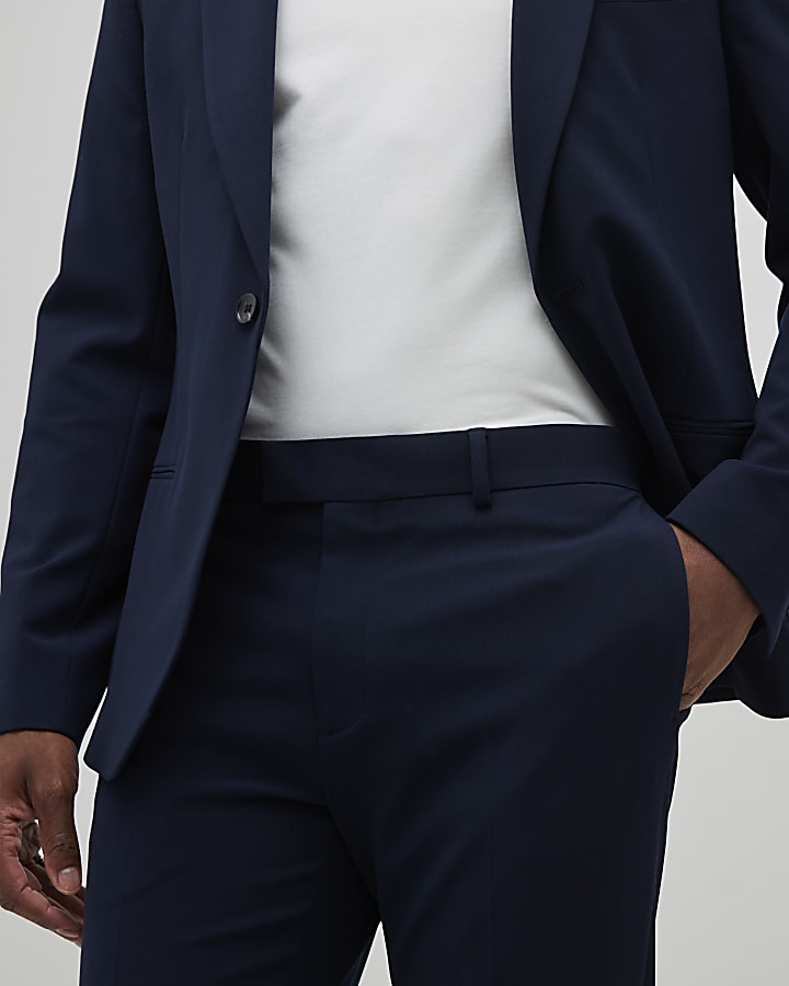 Navy Skinny Fit Suit Trousers