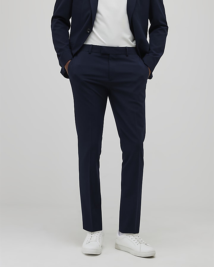 Navy Skinny Fit Suit Trousers