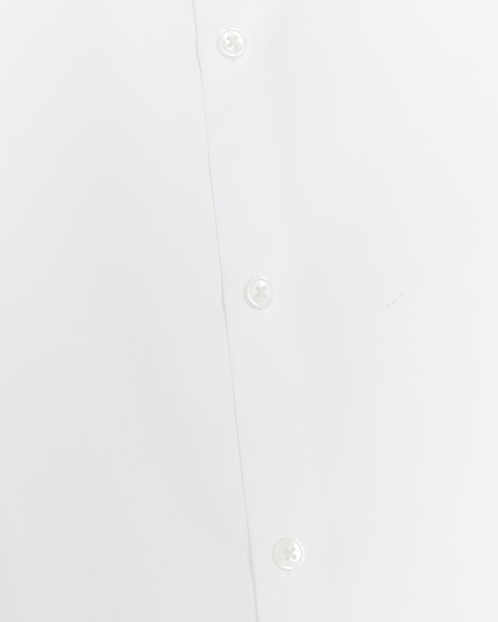 White Slim Fit Short Sleeve Shirt