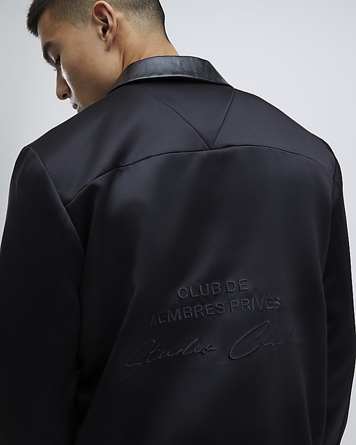 Black Satin Shacket