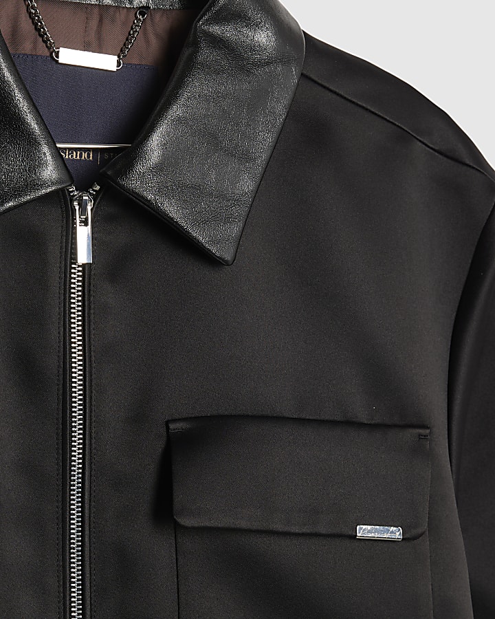 Black Satin Shacket