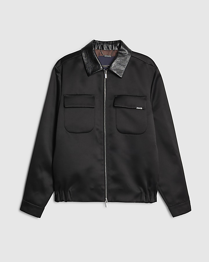 Black Satin Shacket