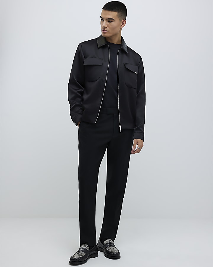 Black Satin Shacket