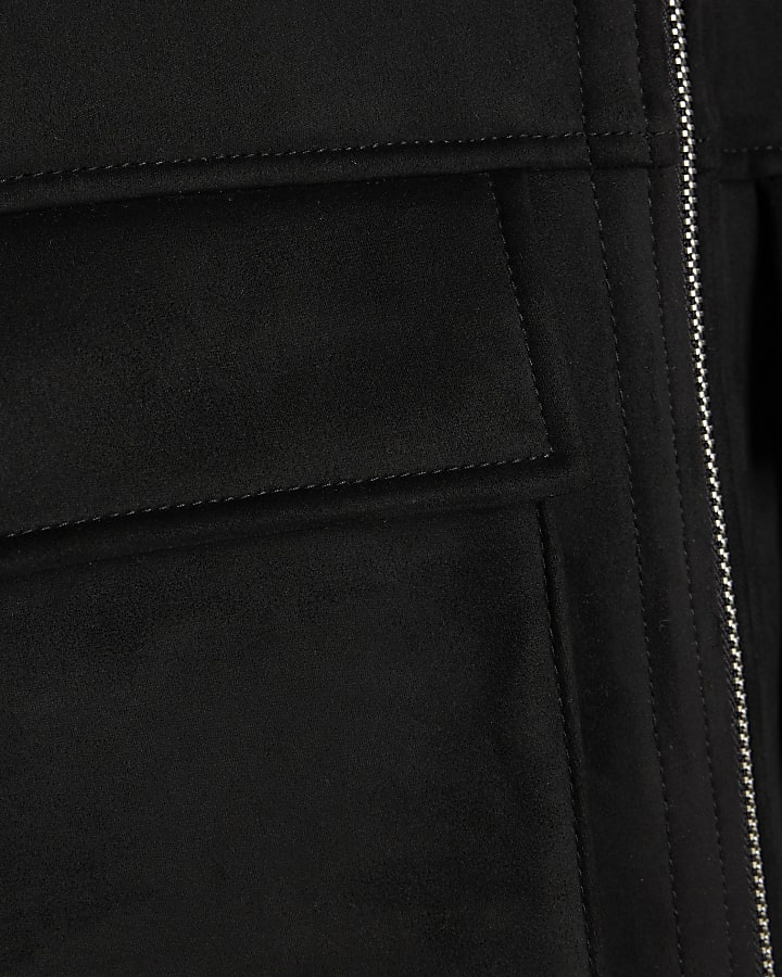 Black Hooded Shearling Coat