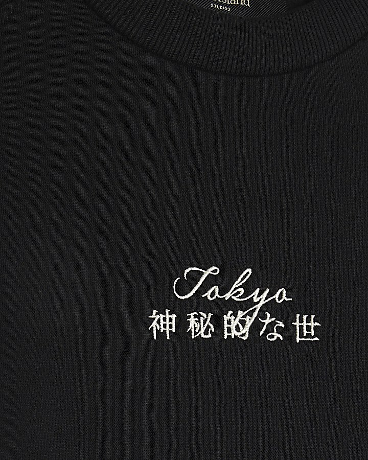 Black Japanese Dragon Long Sleeve Sweatshirt