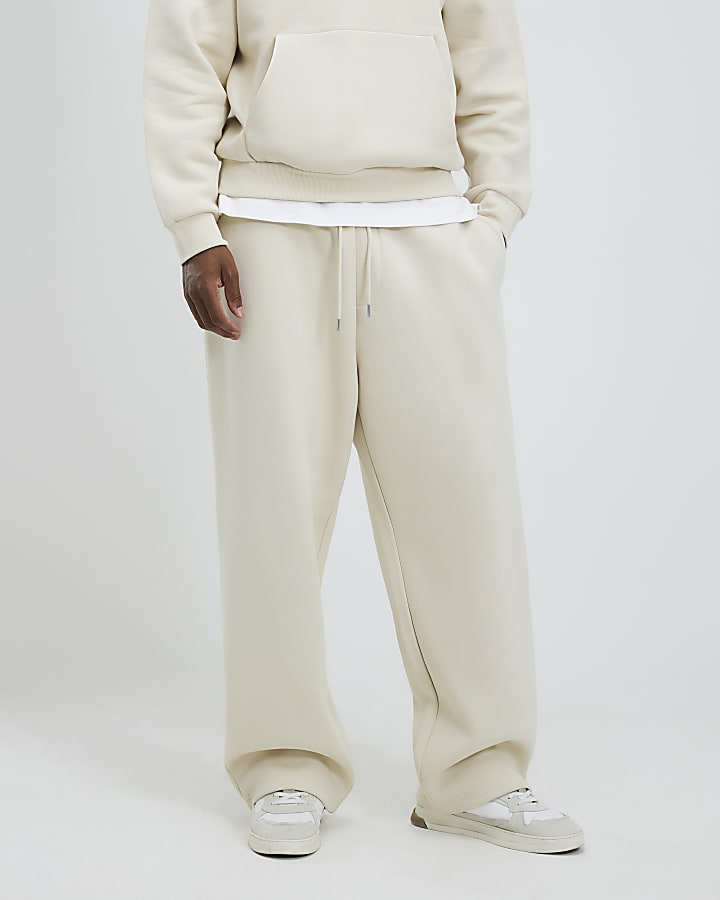 Cream Wide Leg Joggers