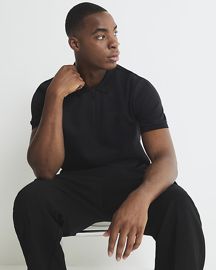 Black Slim Fit MCMXII Polo Shirt