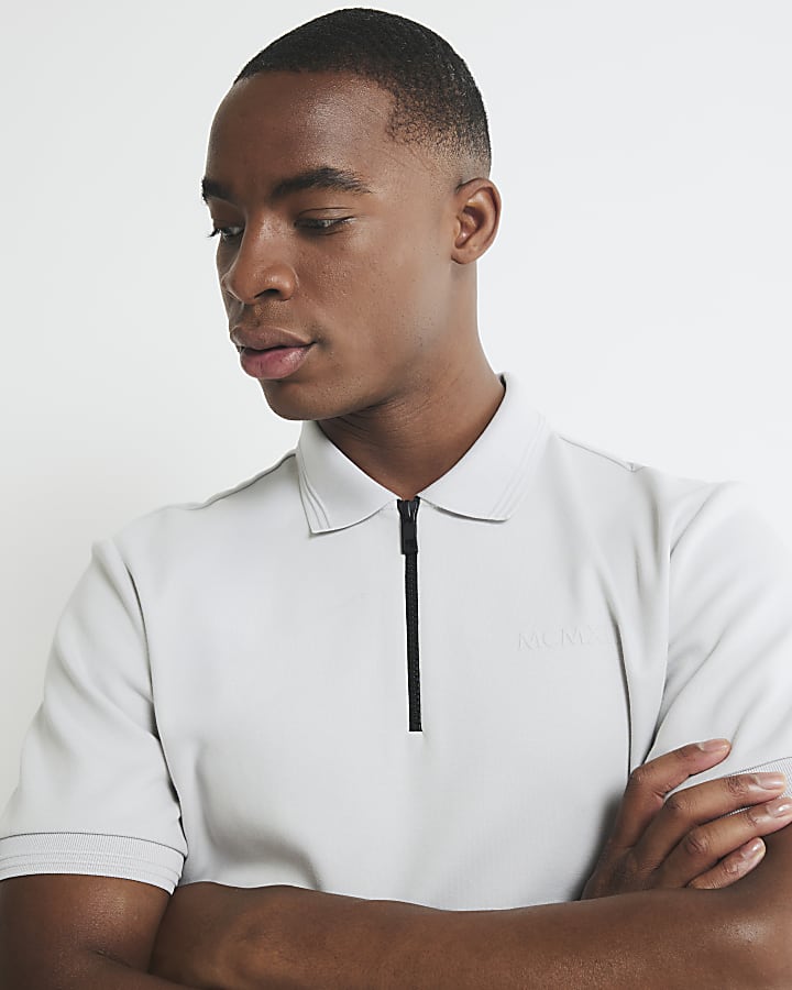 Grey Slim Fit Polo Shirt