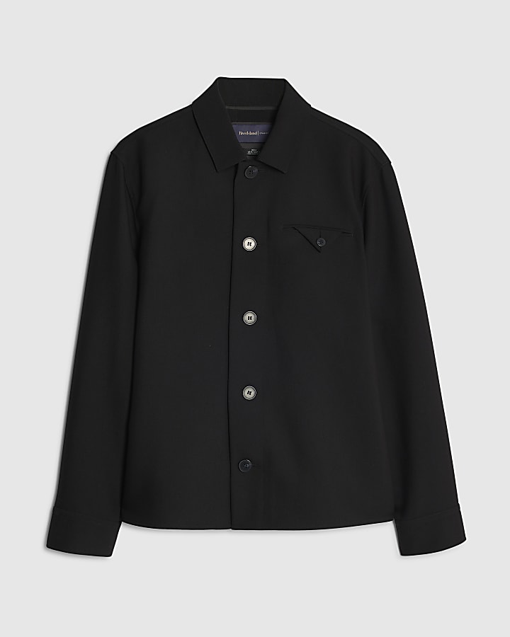 Black Button Up Overshirt