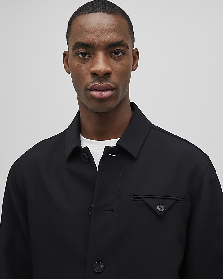 Black Button Up Overshirt