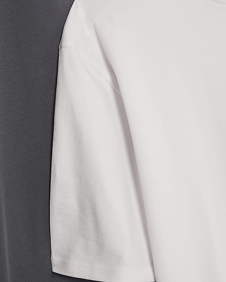 Grey Muscle Fit Pack Of 3 T-Shirts