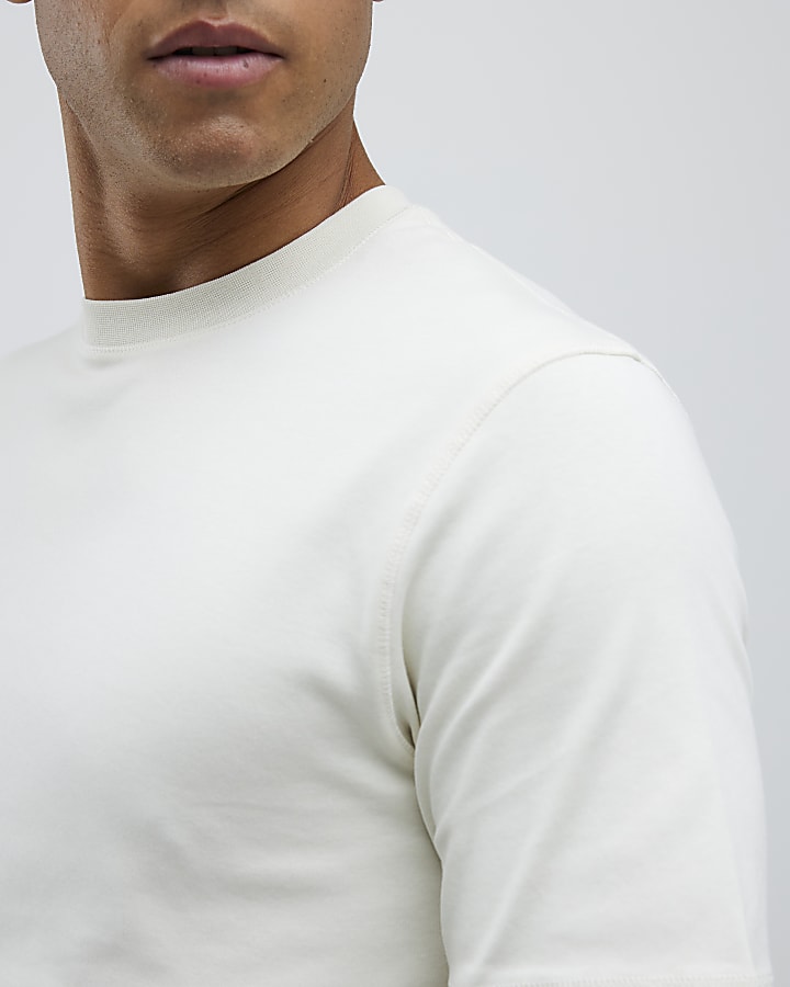Cream Slim Fit T-Shirt