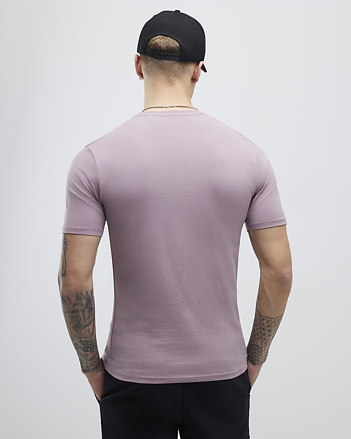 Pink Muscle Fit Short Sleeve T-shirt