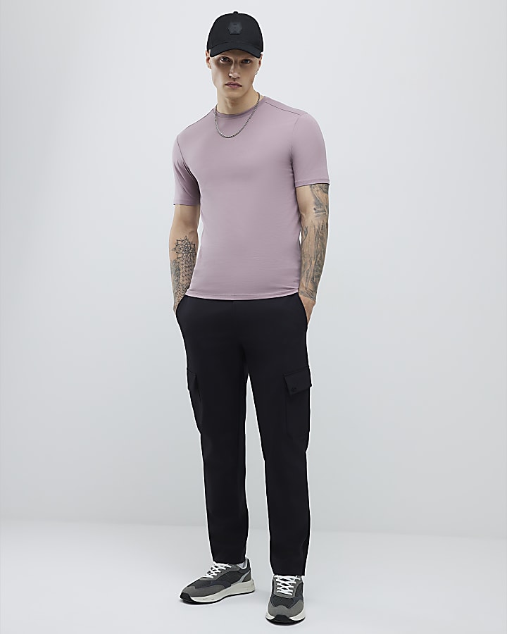 Pink Muscle Fit Short Sleeve T-shirt