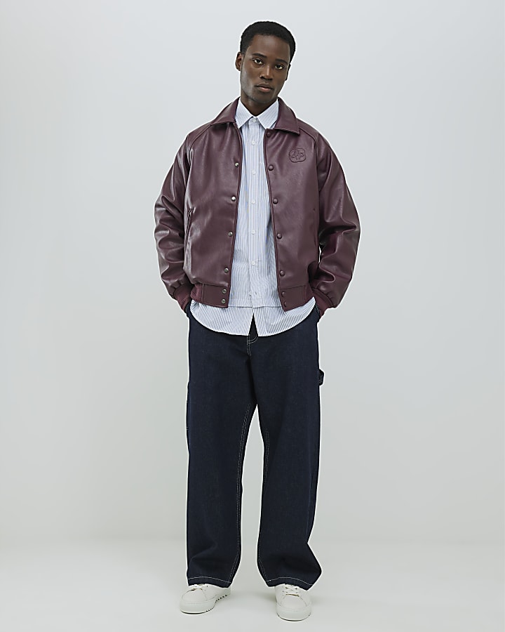 Grey Regular Fit Double Layer Stripe Shirt