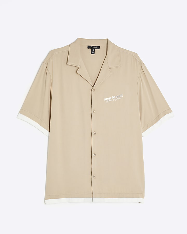 Beige Regular Fit Double Layer Shirt