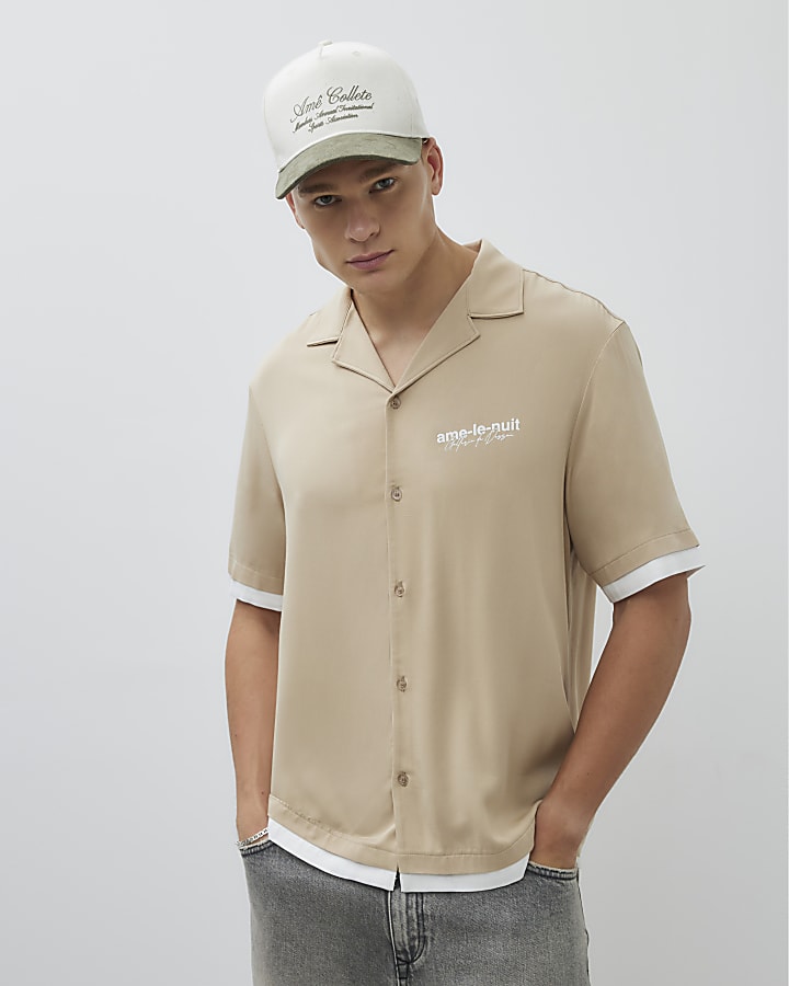 Beige Regular Fit Double Layer Shirt