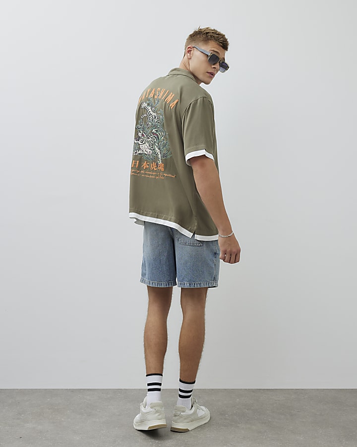 Green Regular Fit Hayashima Layered Shirt