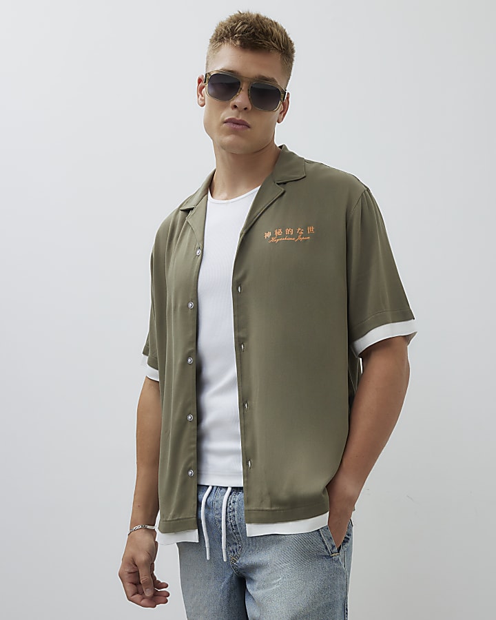 Green Regular Fit Hayashima Layered Shirt
