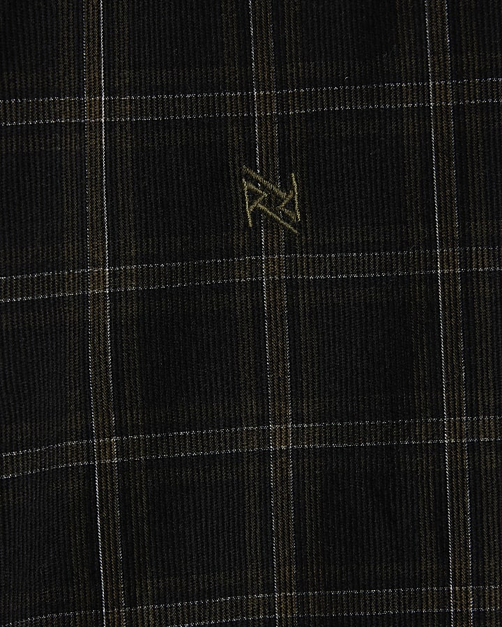 Green Regular fit Micro Check Corduroy Shirt