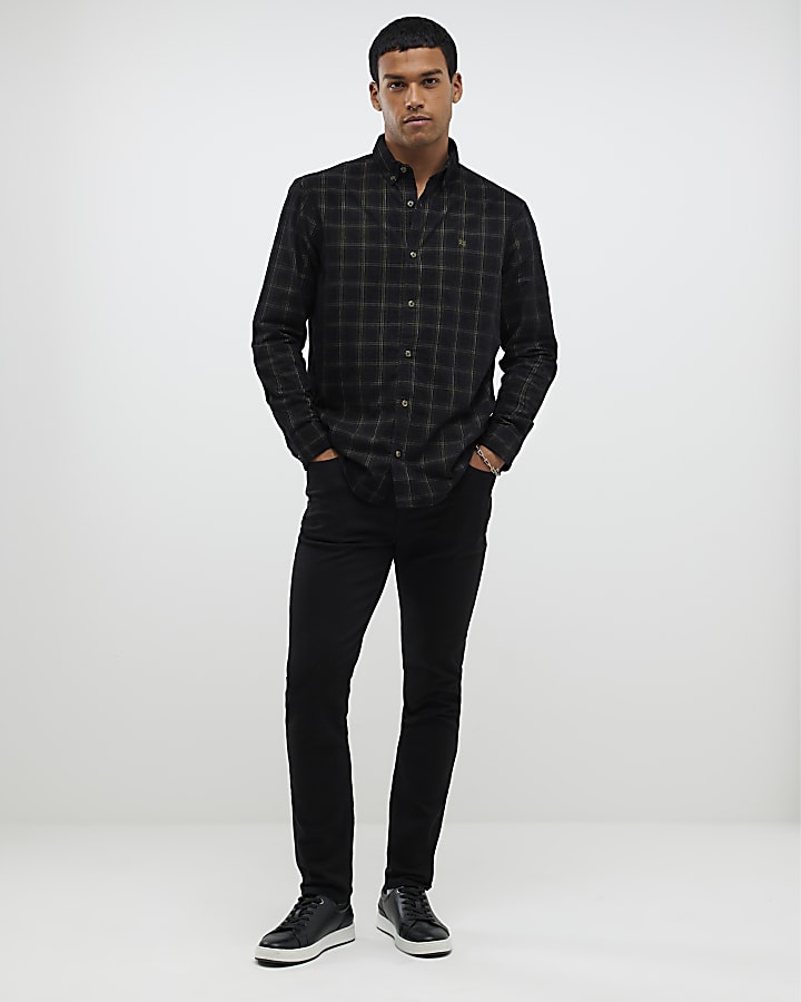 Green Regular fit Micro Check Corduroy Shirt