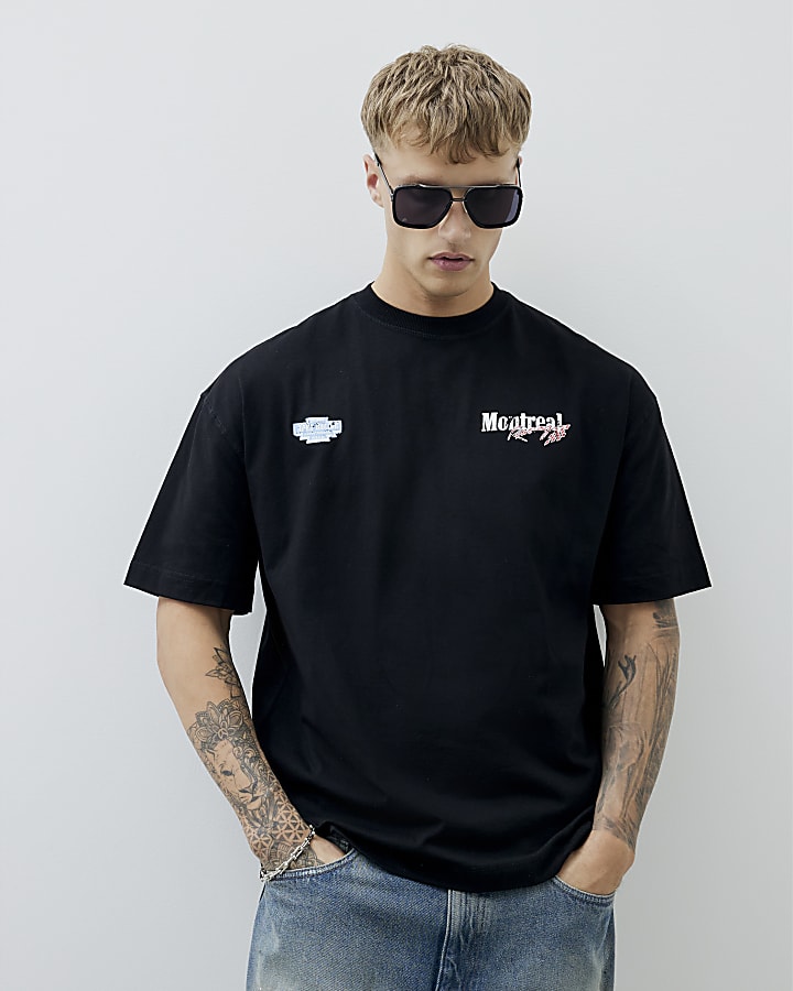 Black Regular Fit Montreal Racing T-Shirt