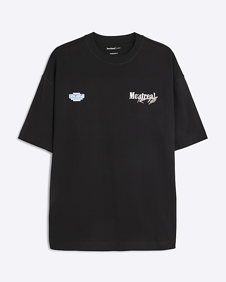 Black Regular Fit Montreal Racing T-Shirt