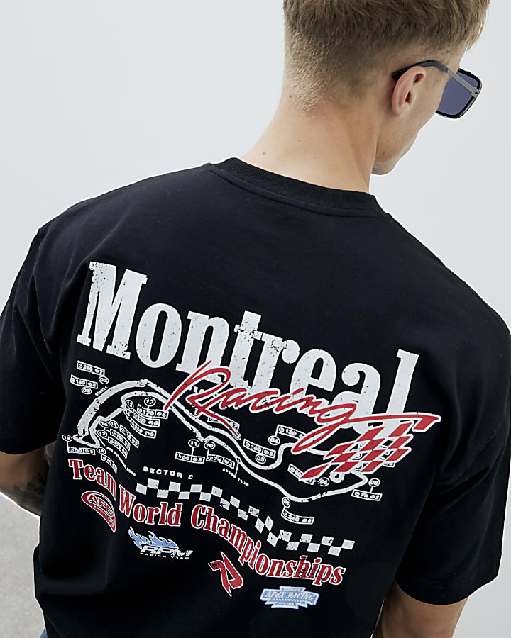 Black Regular Fit Montreal Racing T-Shirt