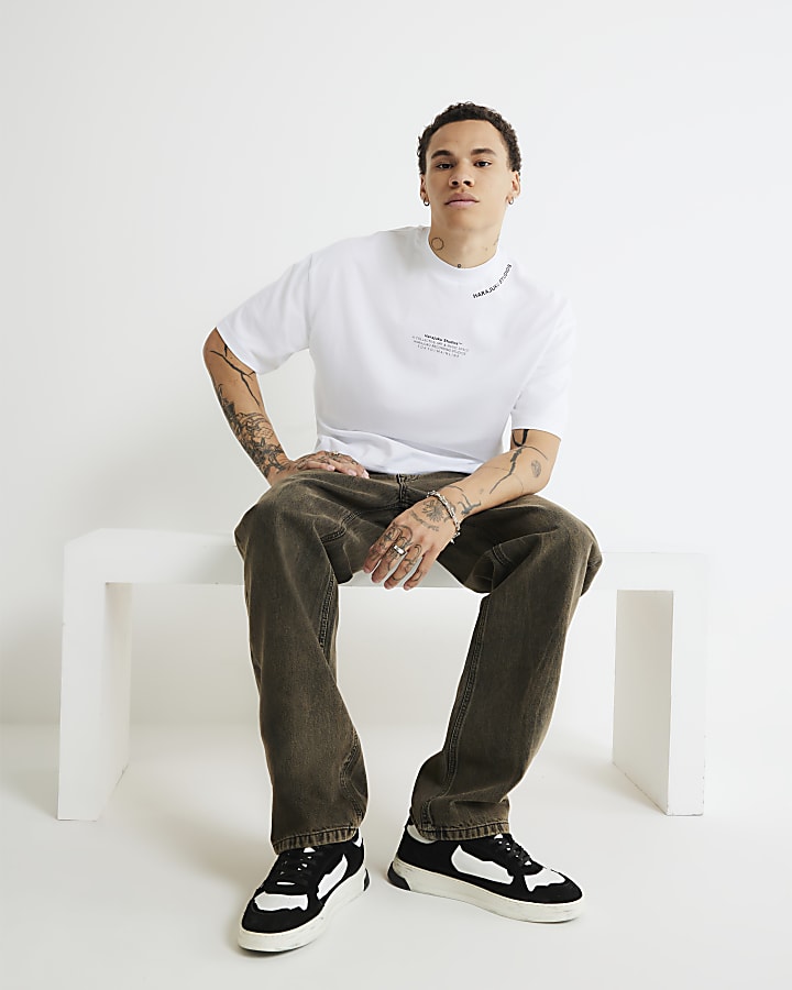 White Oversized Fit Harajuku Studios T-Shirt
