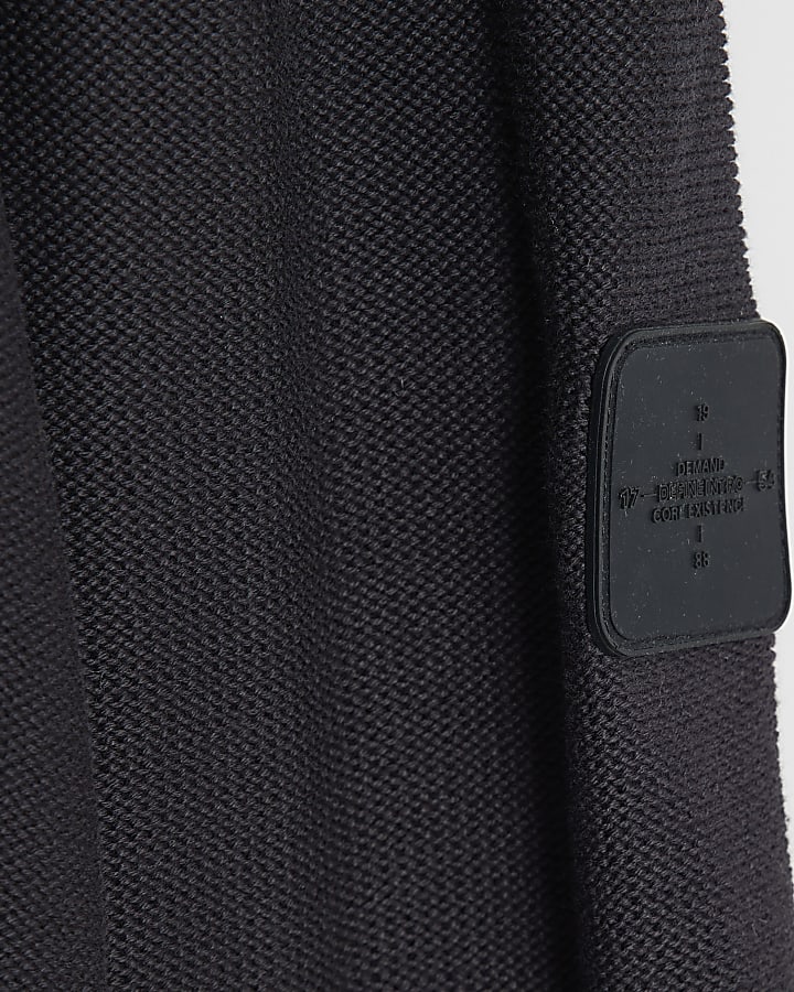 Black Slim Fit Badged Jumper