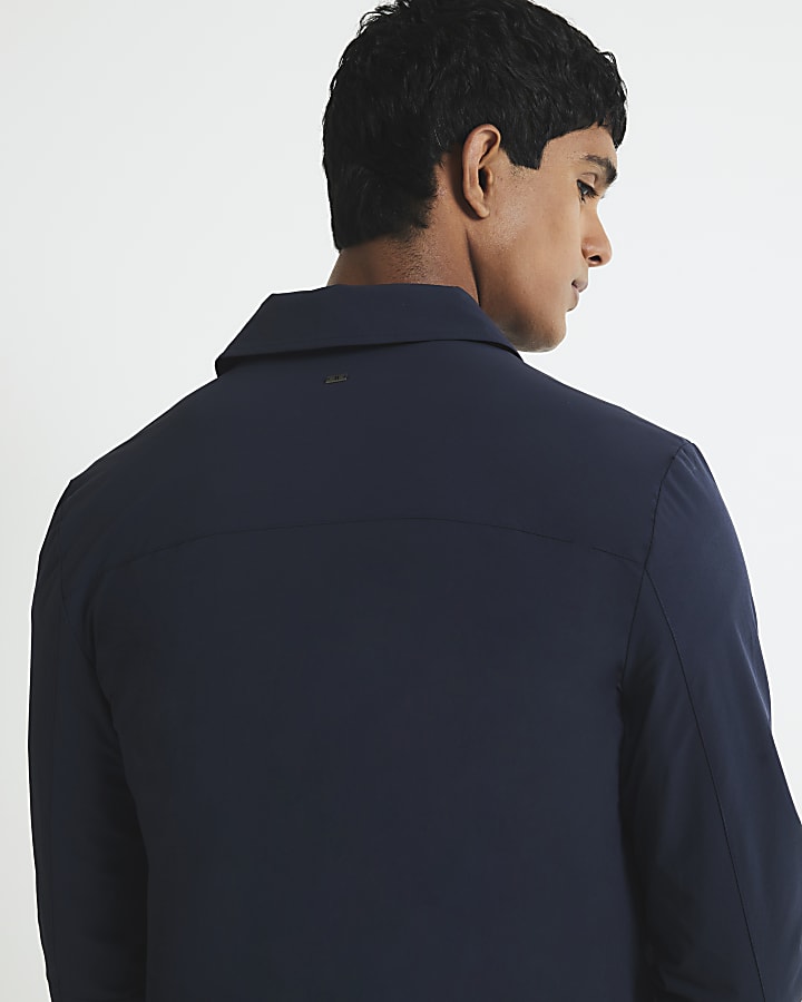 Navy Muscle Fit Shacket