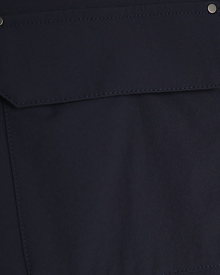 Navy Muscle Fit Shacket