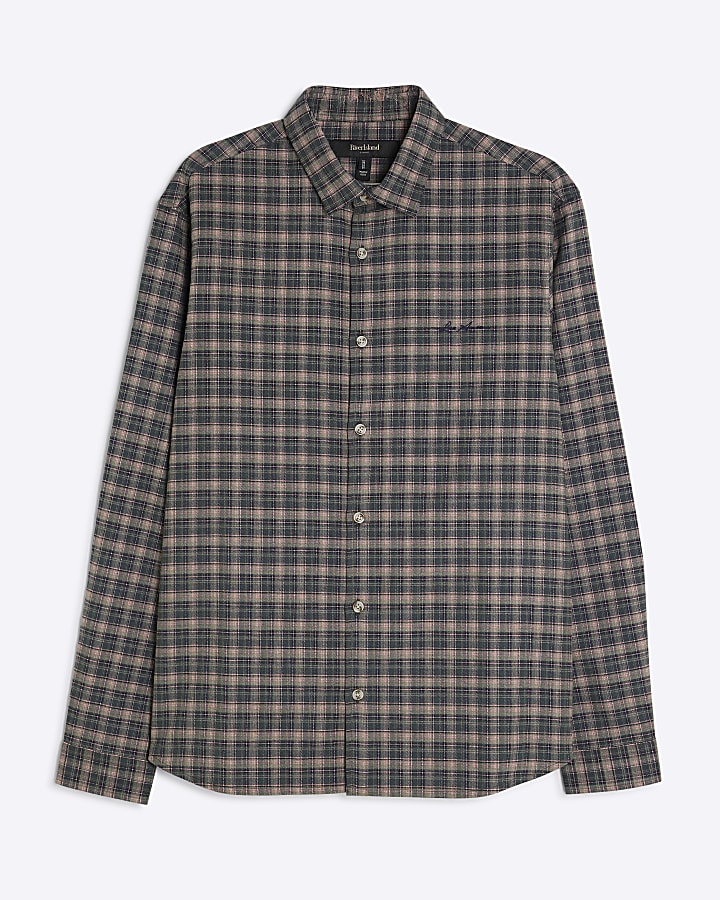 Green Regular Fit Check Long Sleeve Shirt