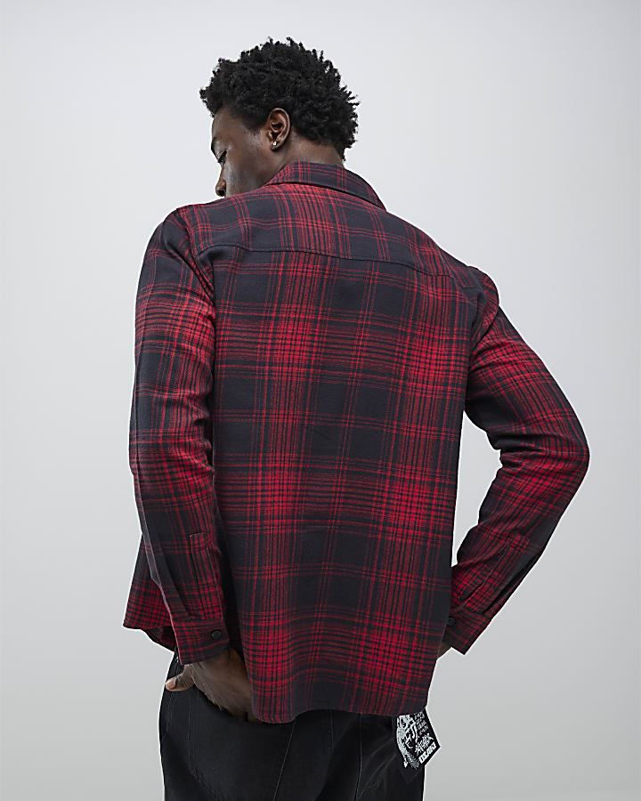 Red Regular Fit Check Shirt