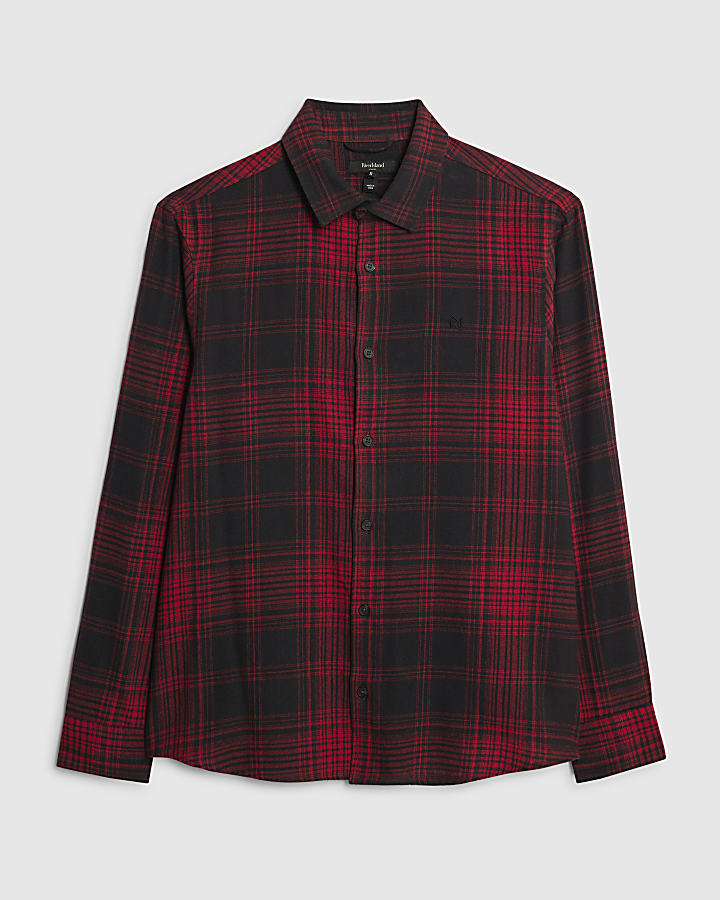 Red Regular Fit Check Shirt