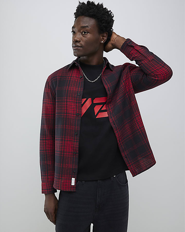 Red Regular Fit Check Shirt