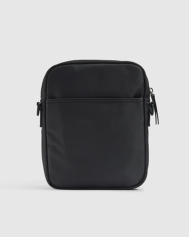 Black Nylon Badge Cross Body Bag