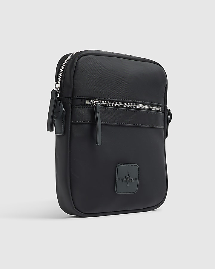 Black Nylon Badge Cross Body Bag