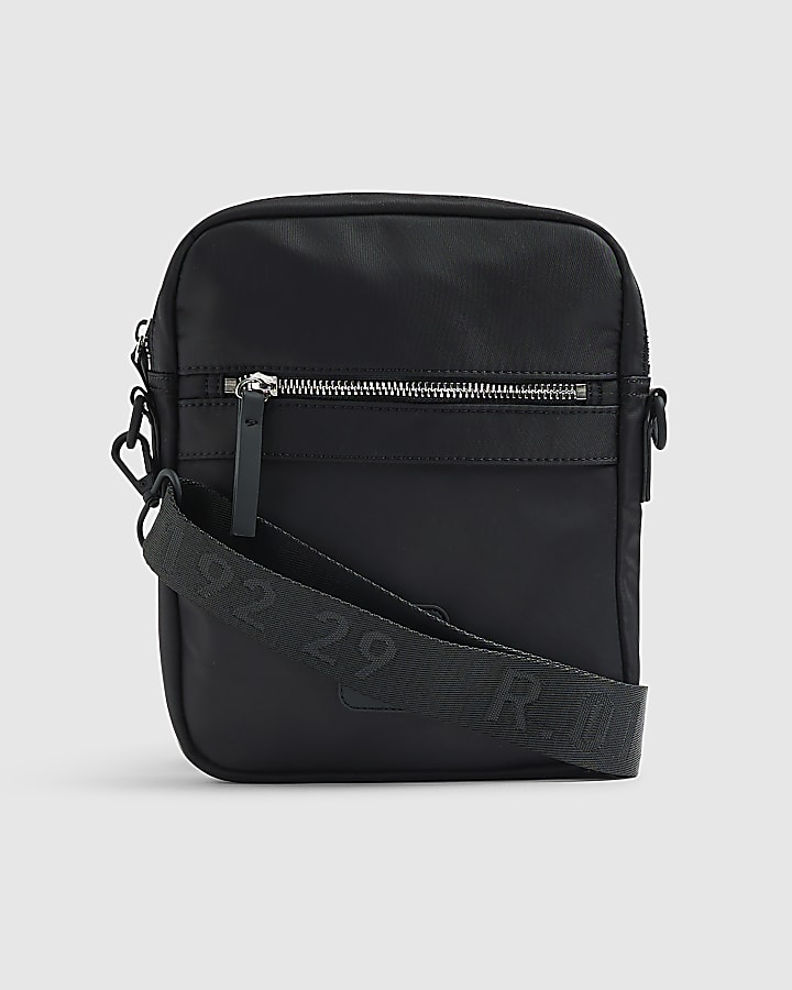 Black Nylon Badge Cross Body Bag